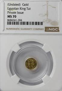 NGC MS 70 Undated Gold Egyptian King Tut Private Issue