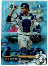 2017 LUIS CAMPUSANO 1ST BOWMAN CHROME DRAFT ROOKIE REFRACTOR CARD S.D. PADRES. rookie card picture
