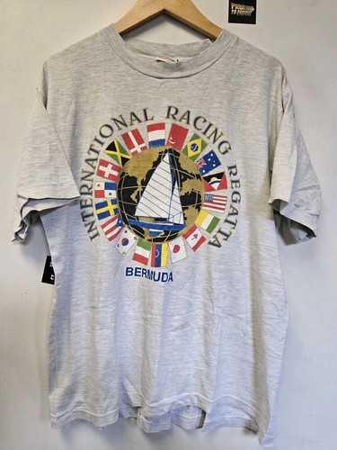 Vintage 90s International Racing Regatta Bermuda T-Shirt XL Segelboot Racing