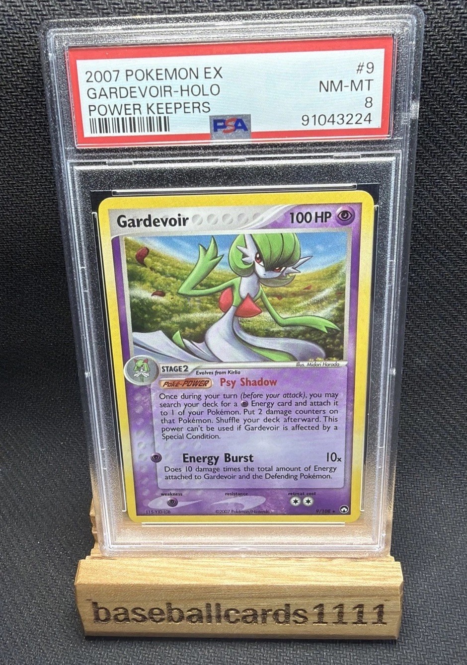 2007 POKEMON EX POWER KEEPERS #9 GARDEVOIR-REVERSE FOIL PSA 8 P2