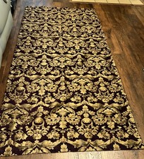 Luxury Damask Curtain Panels Set of 2 Plum Purple Gold Jacquard 42x80