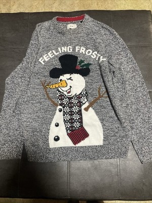 C&A Knitworks Vintage Happy Snowman Christmas Sweater Women's XL Unisex
