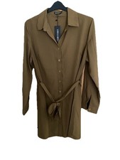 I Saw It First + Belted Cotton Poplin Shirt Dress In Green Colour WithTagUKSZ 20