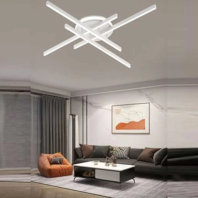 Plafoniera Moderna LED 45W Bianca Metallo Soffitto Design Quadrato 3600lm - Immagine 3 di 3