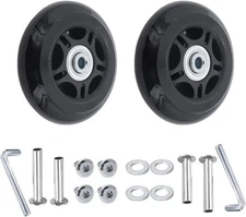 Joyangy 75 x 24mm Luggage Wheels Replacement, 2Pcs Rubber Suitcase Swivel Cas...