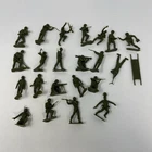 Lot of 21 Vintage Marx Battleground Green Plastic Marines Soldiers w/ Stretcher