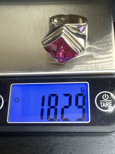 VTG Sarda Artisan 925 Sterling Pink Tourmaline Ring Sz 6.5 18.29g AT524-161 - 第 11/12 張圖片