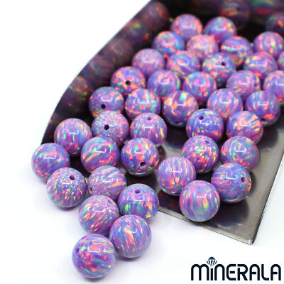 Lila Synthetisch Kunstdiamanten Create Opal Runde Perlen Voll Gebohrt 2mm-8mm