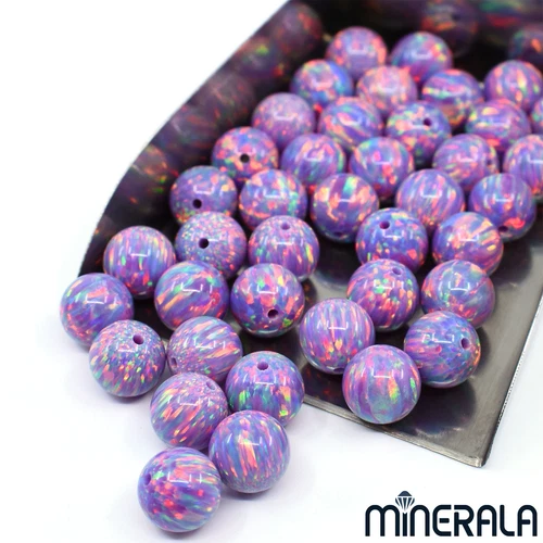 PURPLE SYNTHETIC LAB CREATE OPAL ROUND BEADS FULL DRILLED 2mm-8mm WP0276D