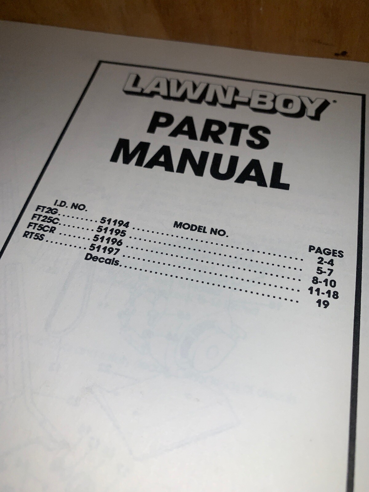 LAWNBOY Parts Manual 1988 Tillers Model 51194,5,6,7 eBay