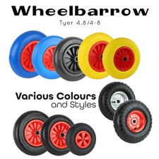 Tyre Wheelbarrow Trolley Cart Solid Rubber Puncture Proof Tyre Shaft 4.8/4-8