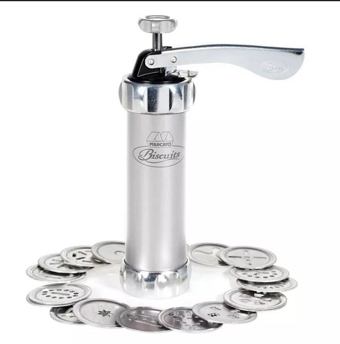 Marcato Biscuits Machine Made In Italy With 20 Aluminum Cookie Disks Press - Picture 2 of 9