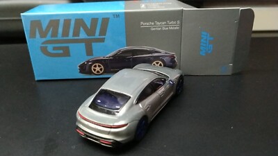 MINI GT 339 chase (opened) Porsche Taycan Turbo S Gentian Blue