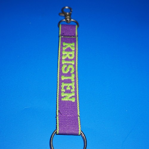 Key Chain Embroidered Lanyard Ring Clasp Choose Name or Fun Phrase 6" Colorful - 第 3/205 張圖片