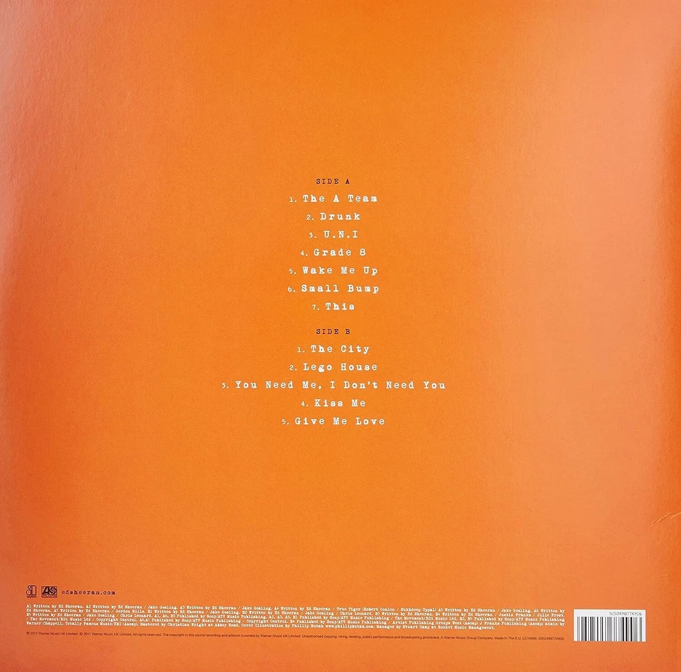 Ed Sheeran + (Plus) Orange Vinyl LP [New & Sealed] - Image 2 of 2