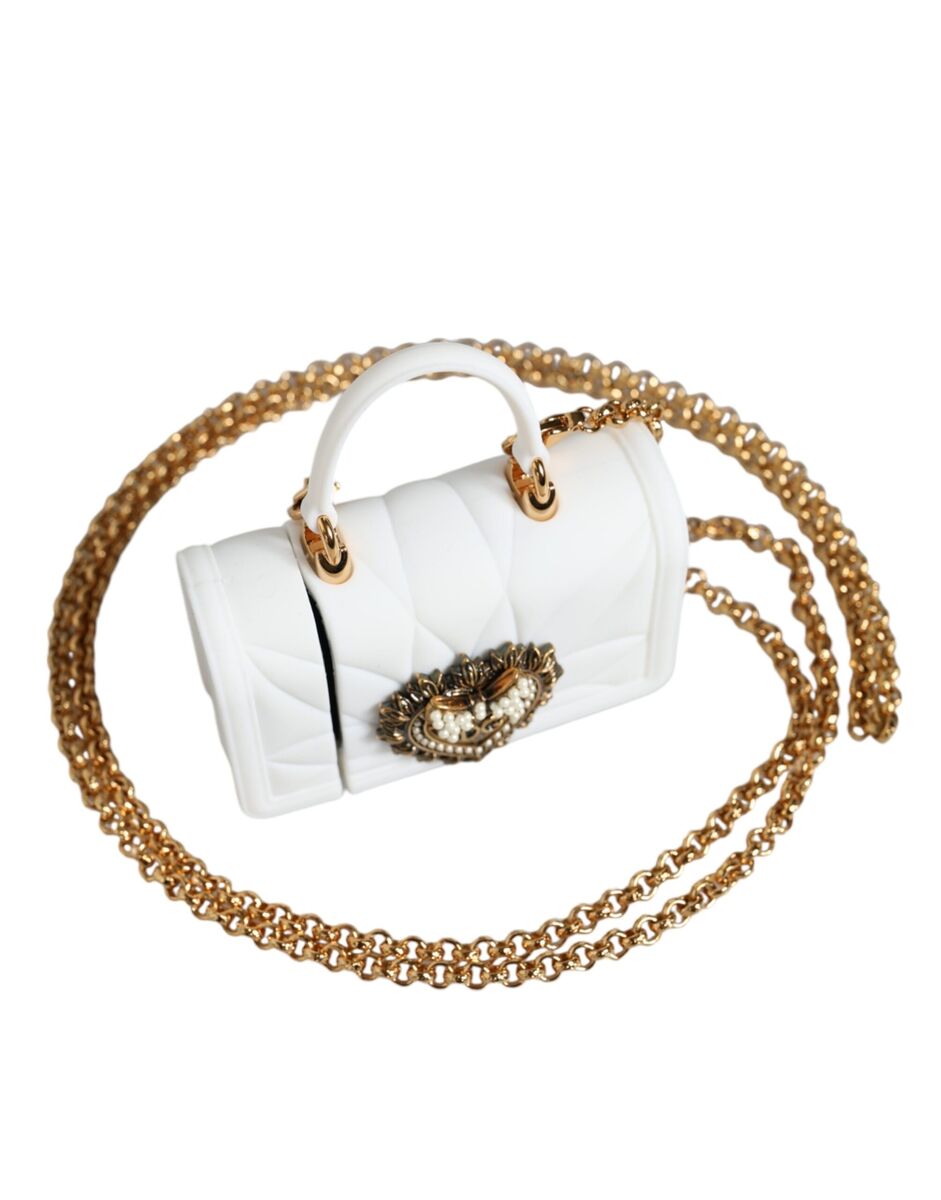 Dolce & Gabbana White Silicone Devotion Heart Cover Hand Bag Dolce & Gabbana White Silicone Devotion Heart Cover Hand Bag