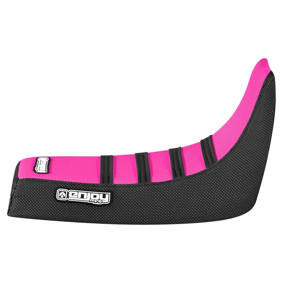 Cubierta de asiento con pinza de tracción alta Yamaha PW 50 NEGRA/ROSA/NEGRA costillas #91 Foto 2 de 4