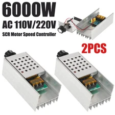 2x AC110-220V 6000W SCR Motor Speed Controller Thermostat Dimmer Volt Regulator
