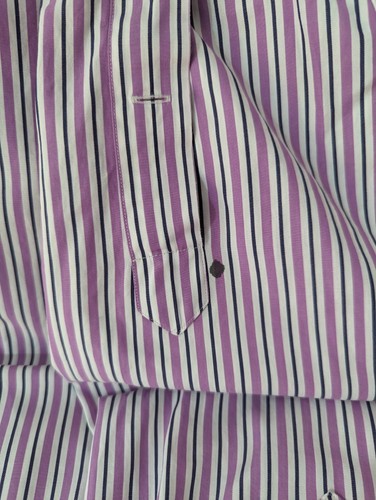 Polo Ralph Lauren Men's Purple Striped Classic Fit Button Down 17.5 36/37 READ - Picture 8 of 8