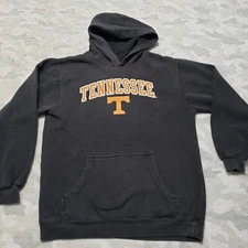Tennessee Sweatshirt Womens Medium Black Pullover NCCA Hooded Long Sleeve