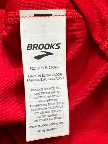 Brooks Run Happy T-Shirt Size Small Men’s Red - Picture 5 of 7