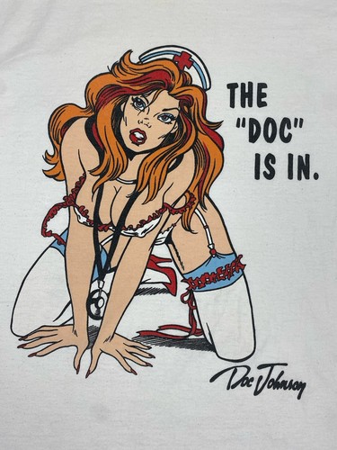 VTG Rare Doc Johnson t shirt size XL The Doc Is In Sof Tee Single Stitch Gallery - Picture 7 of 12