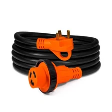 True Mods 15 Feet 125V 30A RV Generator Power Extension Cord [NEMA TT-30P L5-...