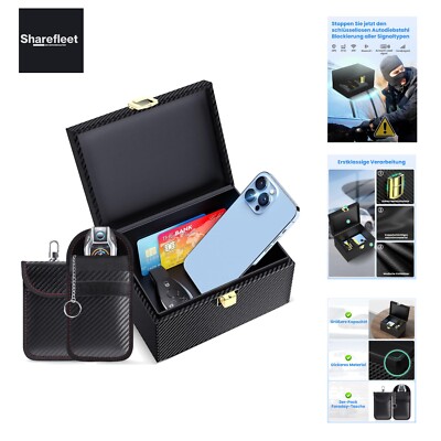 Autoschlüssel Faraday Box & Bags 2 STK, Keyless Go Schutz von Handy, Signalbl...