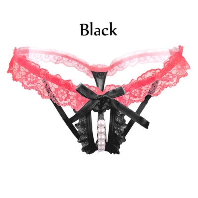 STRING MIT PERLEN ONE SIZE (36/40) FARBE SCHWARZ