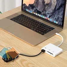 USB-C 3-in-1 Memory Card Reader Adapter (CF/SD/TF) Type-C High Speed for Laptop