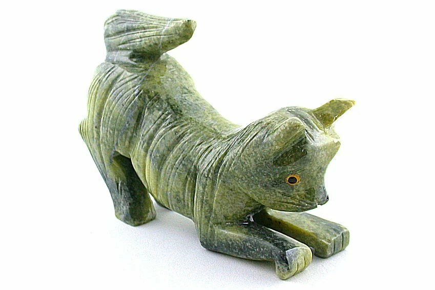 123,6 gramas 3 1/10 x 2 1/4 polegadas esculpida natural para gatos serpentina EBS101 - Imagem 2 de 3