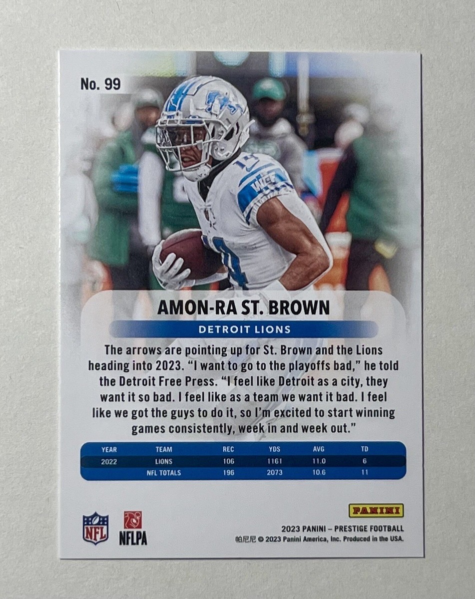 2023 Panini Prestige Amon-Ra St. Brown #99 Detroit Lions | eBay