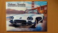 3D - Farbansichtskarte mit Chevrolette - Corvette und Golden Gate Bridge