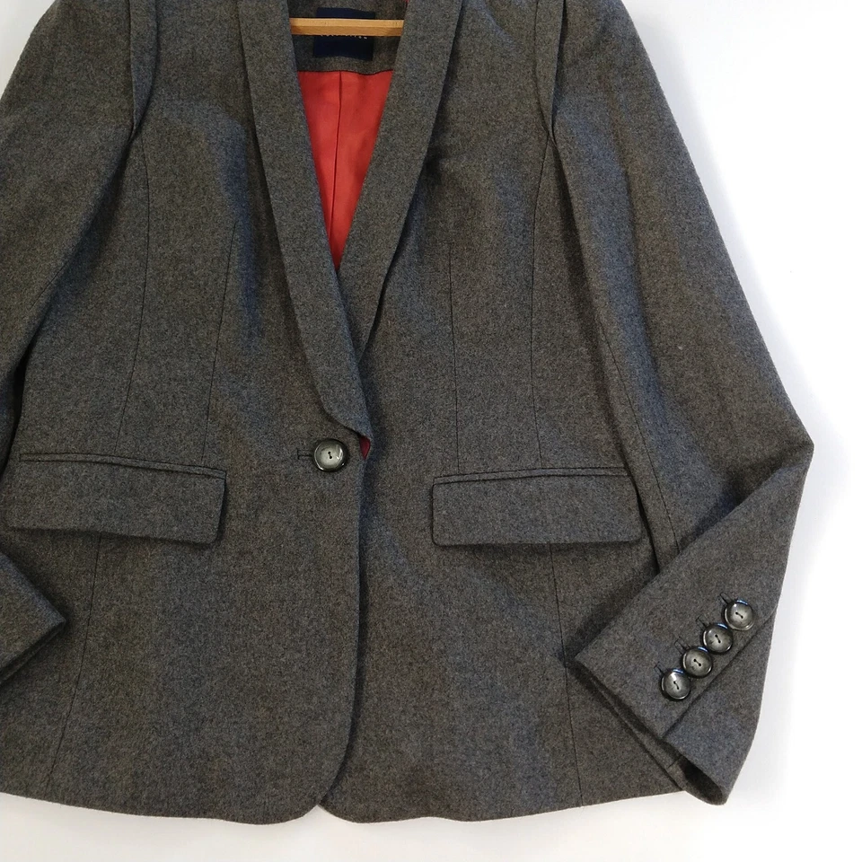 Chaqueta Blazer Magaschoni Gris Mezcla Cachemira Talla S Nueva Manga Abullonada Un Botón Foto 3 de 4