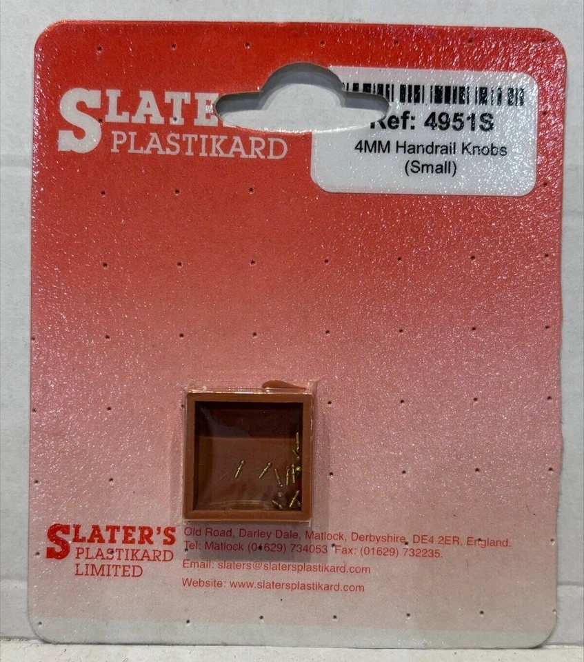 Slaters 4951S - 4mm Échelle (00 Échelle) - 12 x 1.6mm Laiton Rampe Boutons - 2nd - Photo 1/4