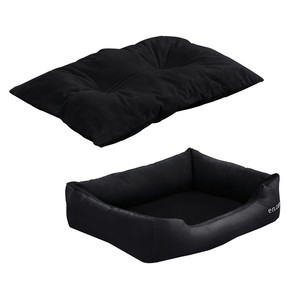 Détails Sur Encasa Panier Pour Chien 65x48x18cm Noir Coussin Réversible Lit Pour Chat