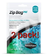 SEACHEM Zip Bags Medium 12.5 x 5.5 inch  for AQUATIC FILTER MEDIA x2 DOUBLE PACK