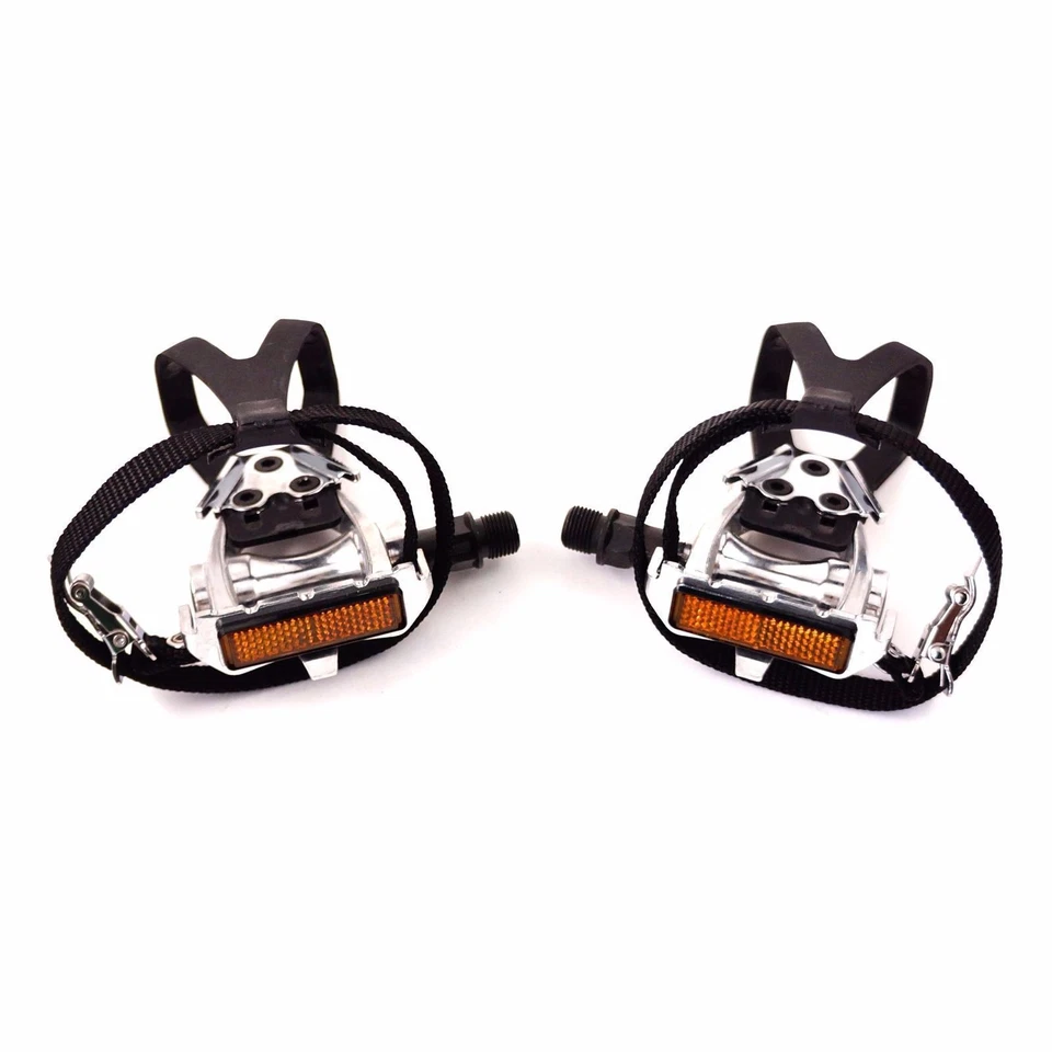 Pedales de clip para puntera de aluminio para bicicleta de carretera Wellgo LU-209 9/16" - plateados Foto 2 de 4