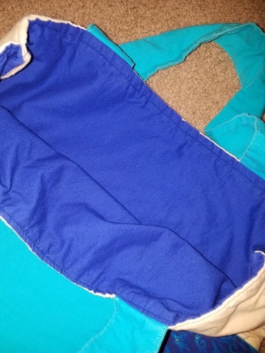 Turquoise and Blue Peacock Handmade Fabric tote bag - Picture 4 of 4