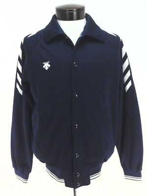 DESCENTE Track Jacket Snap Trainer Travis RICE Snowboarding Ski Blue Mens M RARE