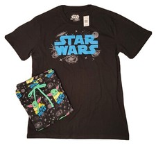 STAR WARS BABY YODA LOUNGE SET Mens LARGE BLACK JOGGER MANDALORIAN Pajamas NWT