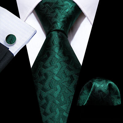 Men's Tie Silk Classic Wedding Necktie and Pocket Square Cufflinks Set Paisley