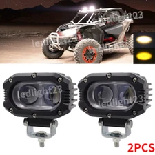 Dual Color 4" 90W Amber White Pods LED Work Light Bar fit for Can-am Maverick X3