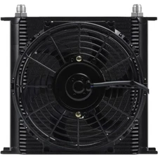40 ROW 10AN HOSE FITTINGS ENGINE TRANSMISSION OIL COOLER REVERSIBLE ELECTRIC FAN