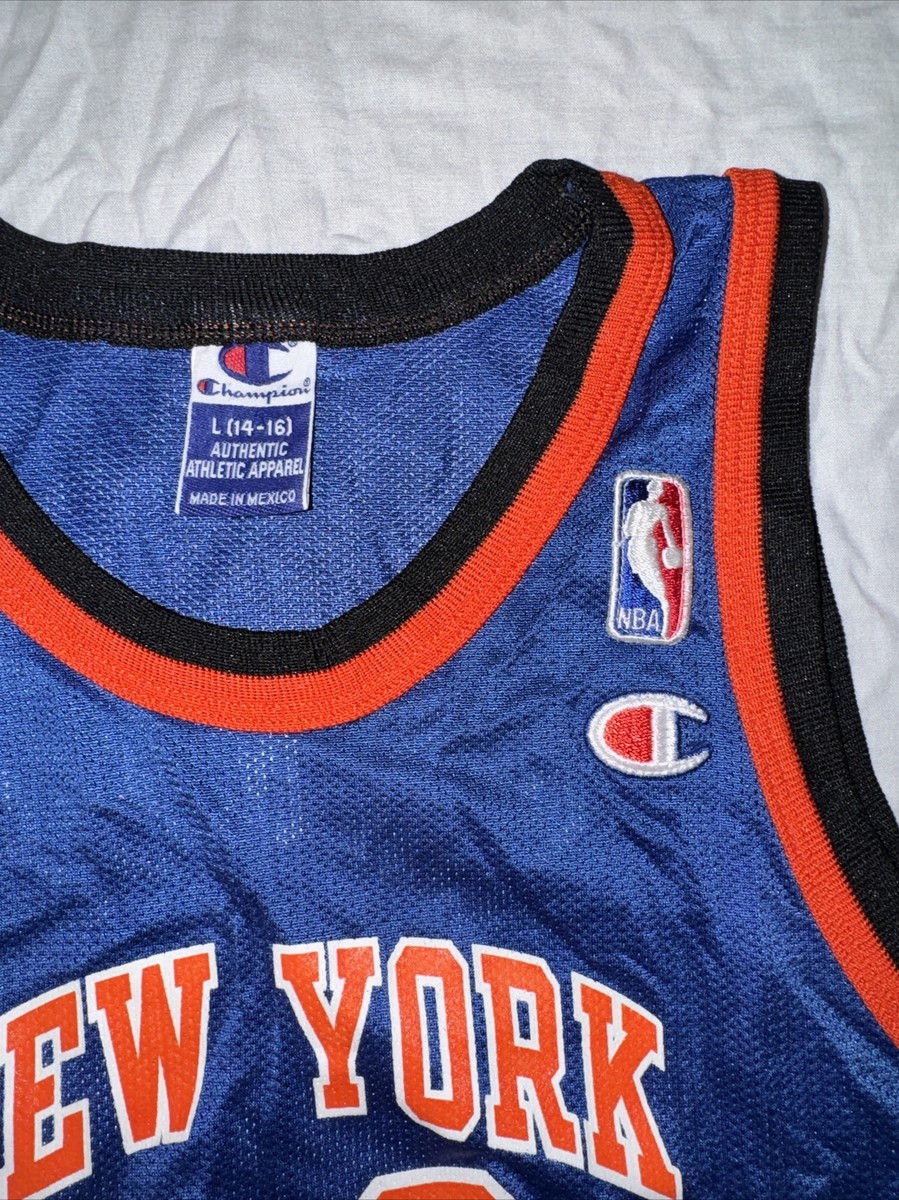 NEW YORK KNICKS BLUE JERSEY KIDS SIZE L 14-16 by CHAMPION | eBay