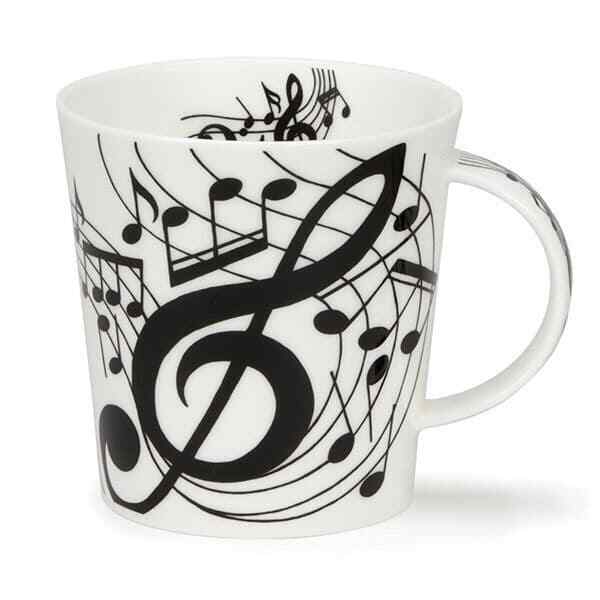 Cairngorm Ebony Music Mug by Dunoon - Music Gift - Music Themed Bone China Mug