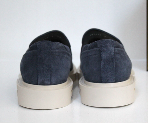 New sz 11 US / 10 UK FENDI Blue Suede FF Logo Frame Slip on Loafer Men Shoes - Picture 8 of 10