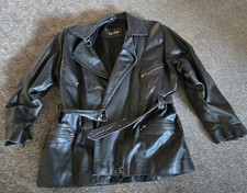 Clan Leder Jacke, schwarz, Leder leather, Unisex,L-XL