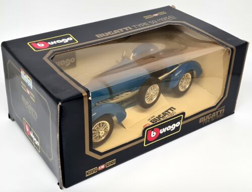 Burago 1/18 - Bugatti Type 59 1934 French Blue Diecast Scale Model Car - Picture 2 of 9