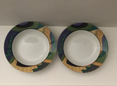 Studio Nova Madagascar YA061 Soup Bowls 8 1/4'' Set of 2 Dinnerware EUC